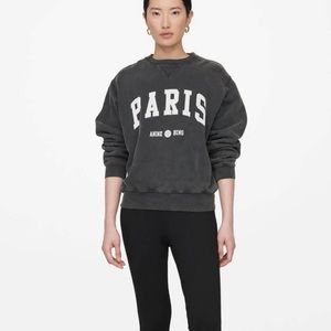 Anine Bing Ramona Gray Paris Logo Sweatshirt